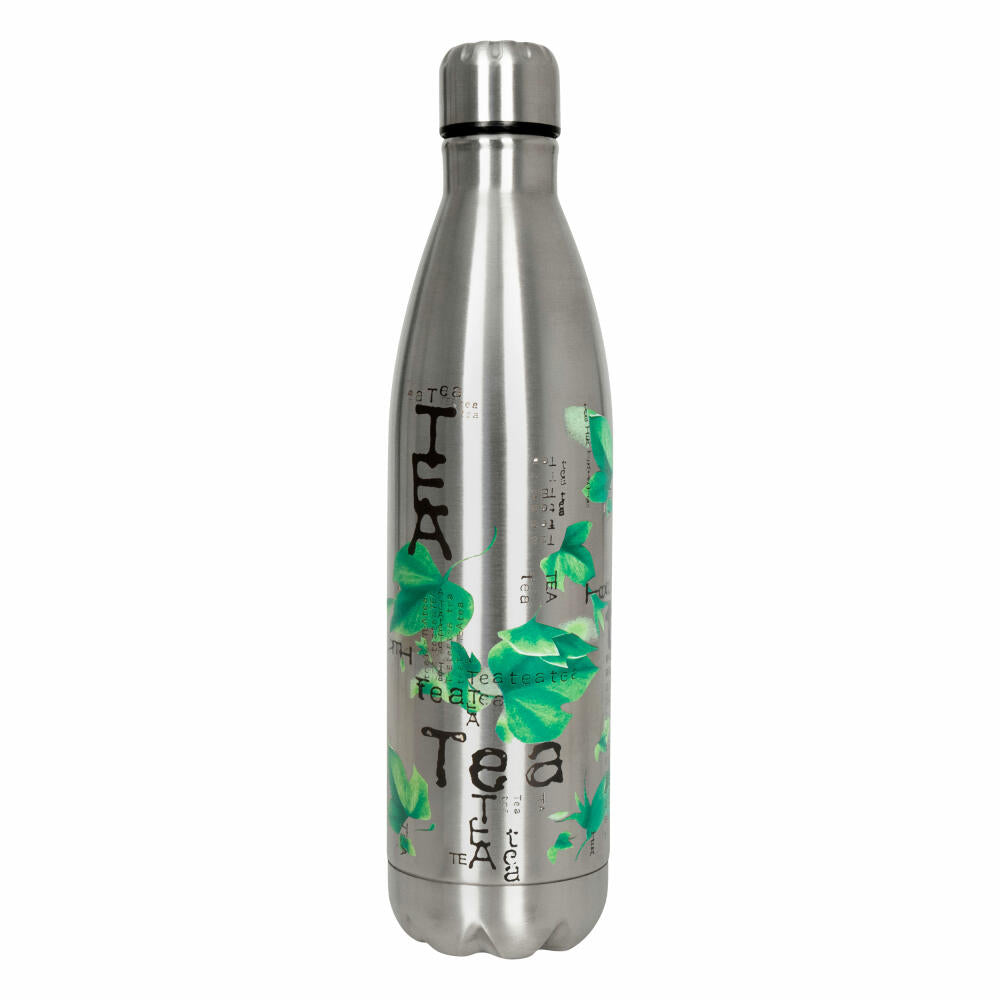 Könitz Flasche Hot Bottle - Tea Collage, Thermoflasche, Outdoorflasche, Doppelwandig mit Verschluss, Edelstahl, Silbern, 750 ml, 11 9 245 0872