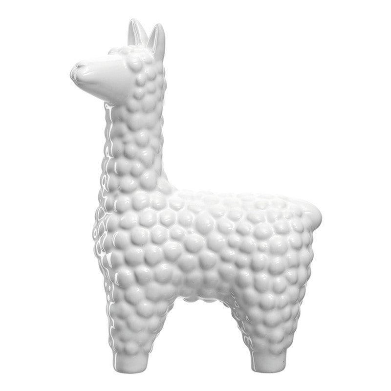 Leonardo Alpaka CASOLARE, Dekofigur, Tierfigur, Dekoration, Keramik, Weiß, 15.7 cm, 038495
