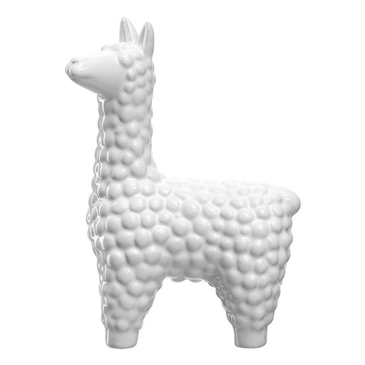 Leonardo Alpaka CASOLARE, Dekofigur, Tierfigur, Dekoration, Keramik, Weiß, 15.7 cm, 038495