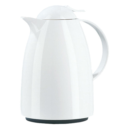 Emsa Auberge Isolierkanne Quick Tip, 1.5 L Weiß, Teekanne, Kaffeekanne, 621151200