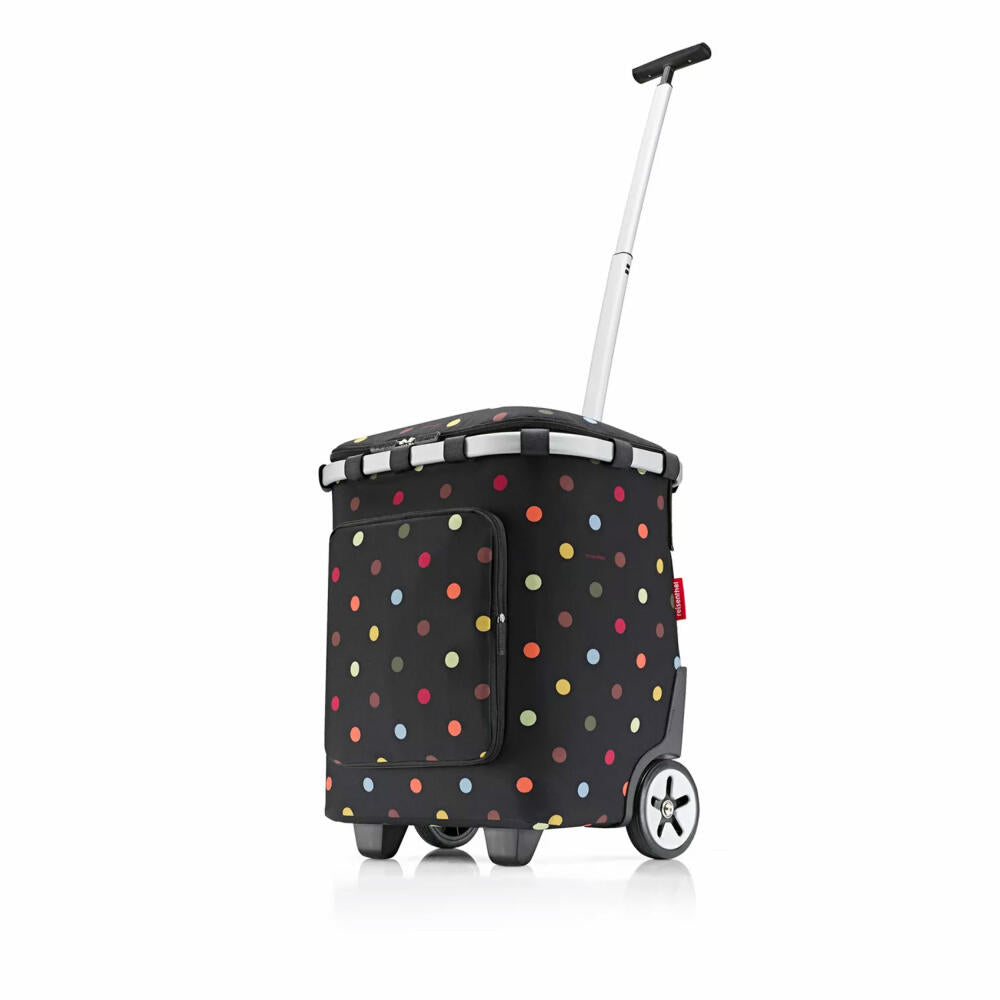 reisenthel carrycruiser plus, shopping trolley with thermal compartment, shopping basket, made of recycled PET, Dots, 46 L, OF7009